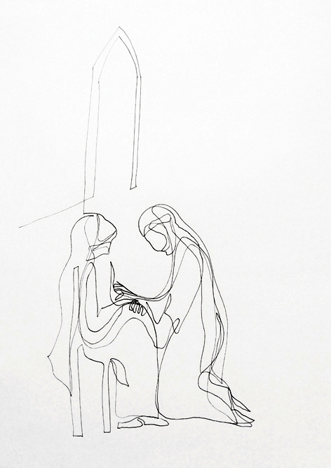 die nonne_Zeichnung auf Papier, 29,7 x 42 cm_2015