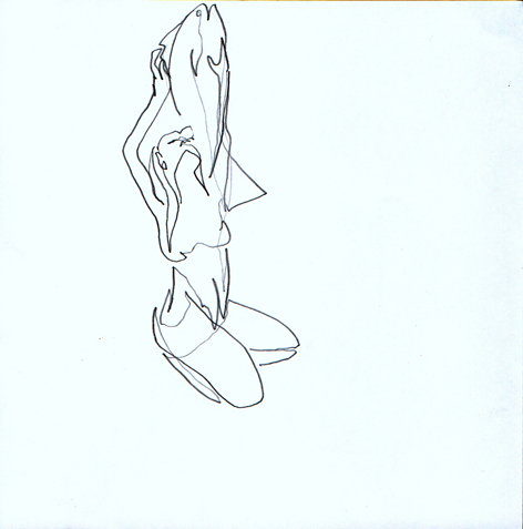 frauhebtfisch_Zeichnung auf Papier_20x20cm_2009